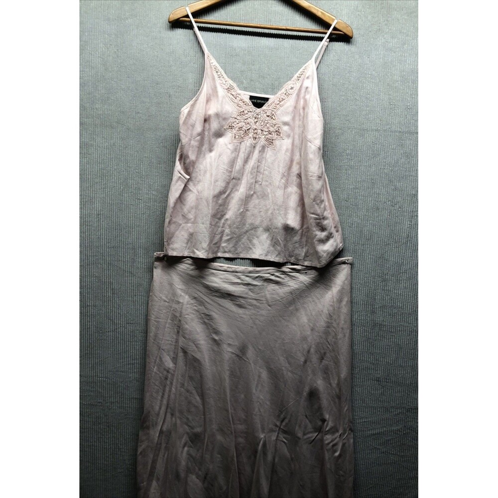 Lane Bryant 2 Piece Cami Skirt Set 14/16 Soft Pink Plus Size Romantic Coquette